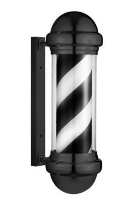POLO BARBERO CROMADO RAYAS BLANCO - NEGRO      