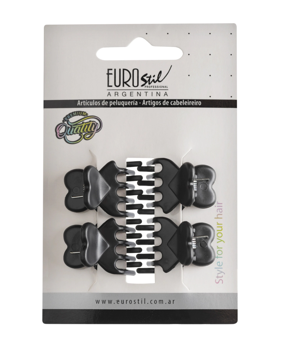 BROCHE CORAZON MINI, NEGRO X 4 UND      