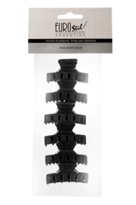 BROCHES PLASTICO PEQUE&Ntilde;O X 6 UND, NEGROS
