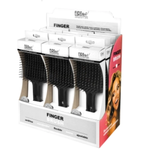 EXHIBIDOR 12 CEPILLOS FINGER BRUSH, NEGRO      