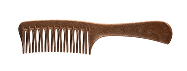 PEINE ESCARPIDOR P�A DOBLE PEQUE�O. COLOR MADERA      