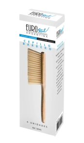 CAJA 4 CEPILLOS CUELLO BARBERO MANGO MADERA MARRON ENVASADO SIN TAMPOGRAFIA