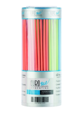BOTE 60 PEINES ACHUCADOR CURVADO COLORES      