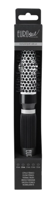 CEPILLO TERMICO MANGO GOMA 25 MM NEGRO ENVASADO