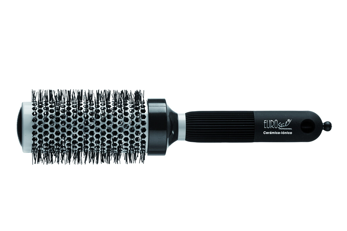 CEPILLO TERMICO MANGO GOMA 43 MM NEGRO ENVASADO  