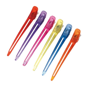 B.6 PINZAS GRANDES METAL PLASTICO COLORES VARIOS ENVASADO  