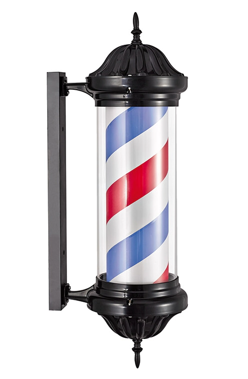 POLO BARBERO NEGRO LUMINOSO Y ROTATIVO 20CM      