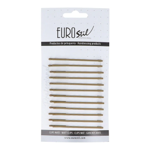 CARTON 12 CLIPS ONDULADOS BRONCE MATE 65 MM      