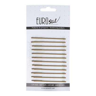 CARTON 12 CLIPS ONDULADOS BRONCE MATE 65 MM      