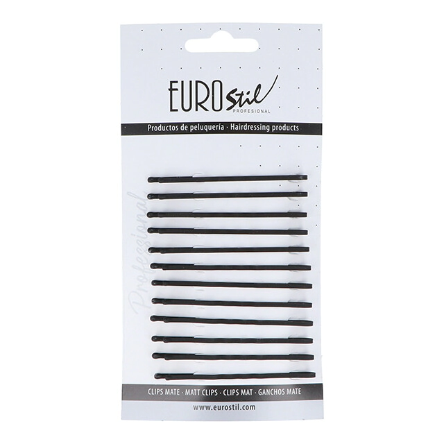 CARTON 12 CLIPS ONDULADOS NEGROS MATE 65 MM      